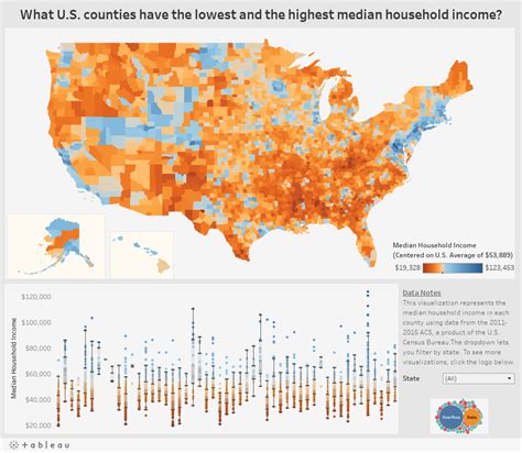 Interactive: Visualizing Median Income For All 3,000+ U.S. Counties.